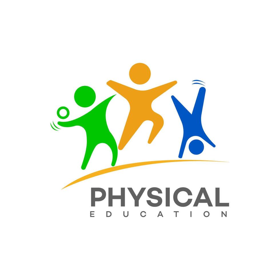 fysiek onderwijs logo icoon merk identiteit teken symbool sjabloon vector