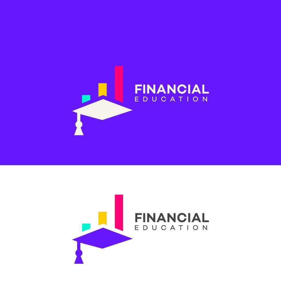 financieel onderwijs logo icoon merk identiteit teken symbool sjabloon vector