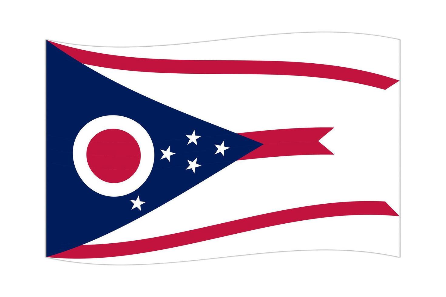 golvend vlag van de Ohio staat. vector illustratie.