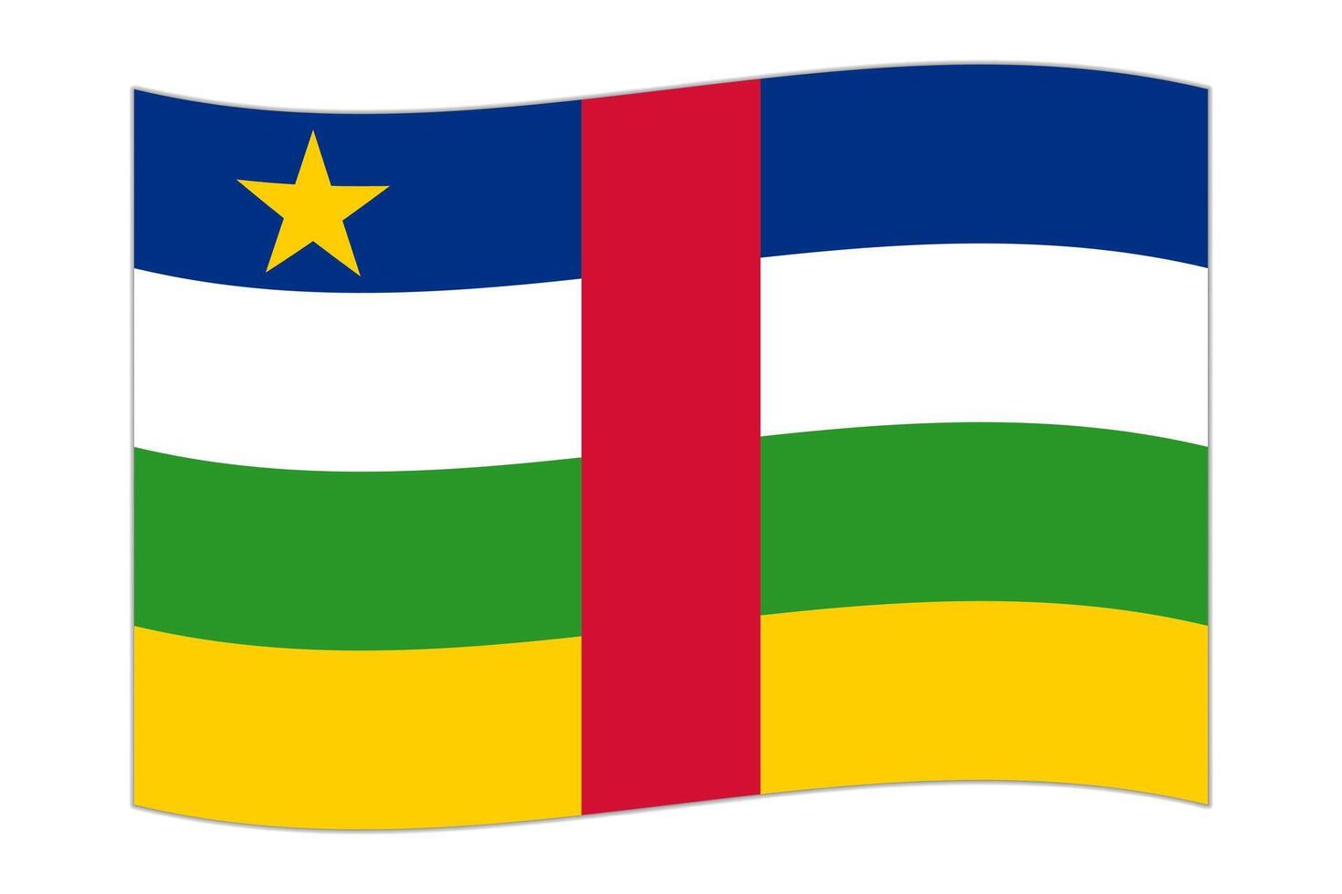 golvend vlag van de land centraal Afrikaanse republiek. vector illustratie.