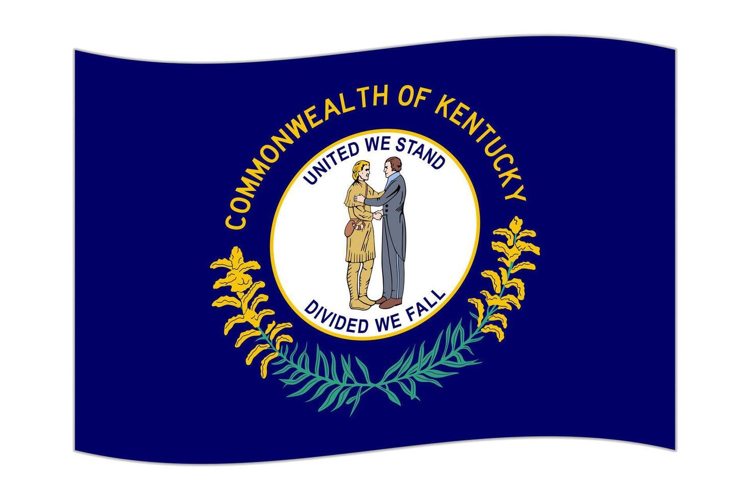 golvend vlag van de Kentucky staat. vector illustratie.