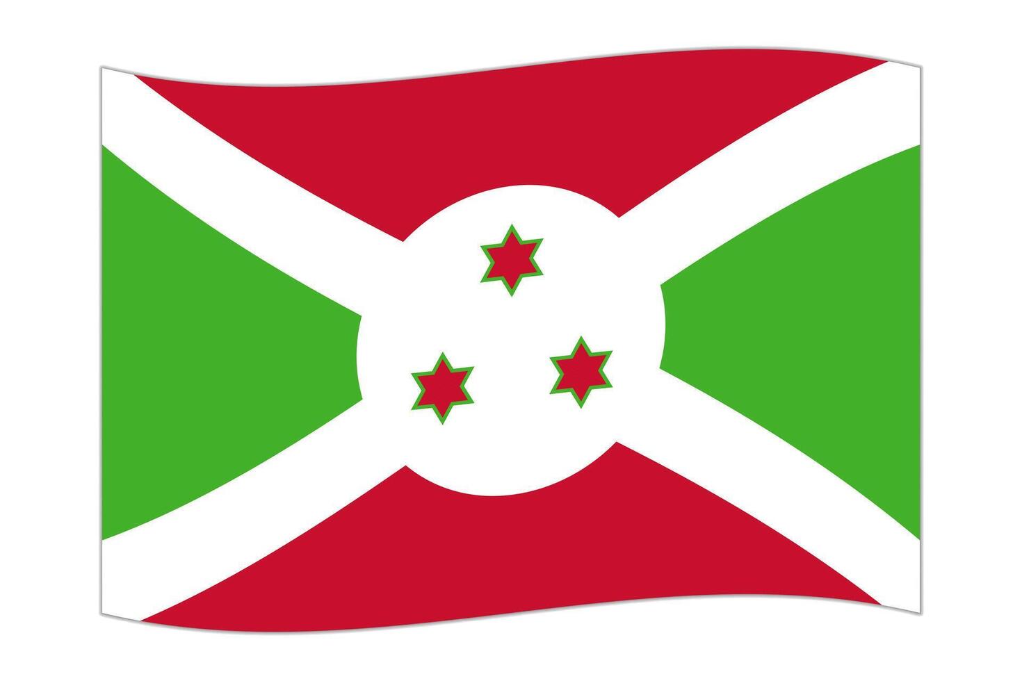golvend vlag van de land burundi. vector illustratie.