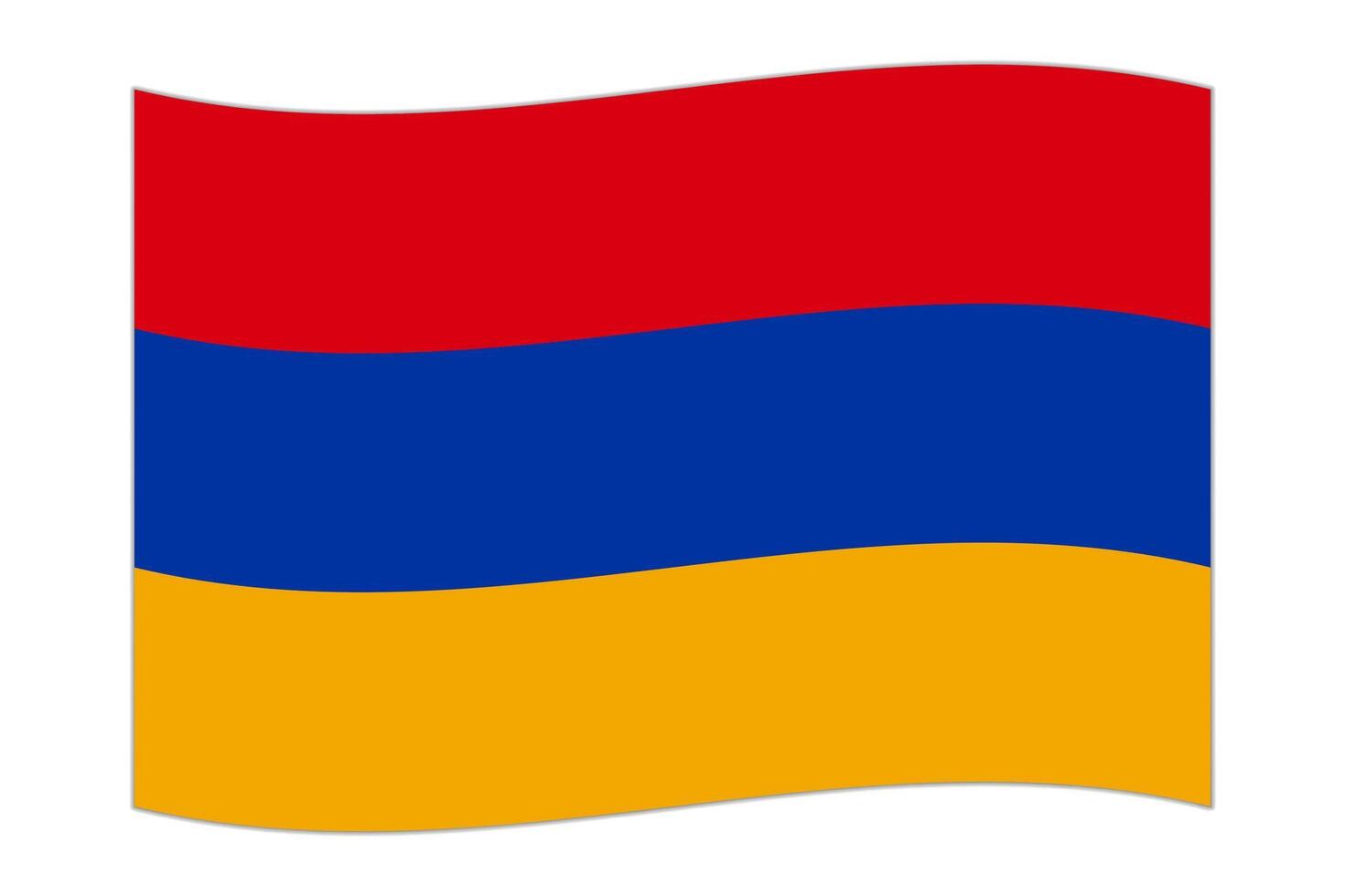 golvend vlag van de land Armenië. vector illustratie.