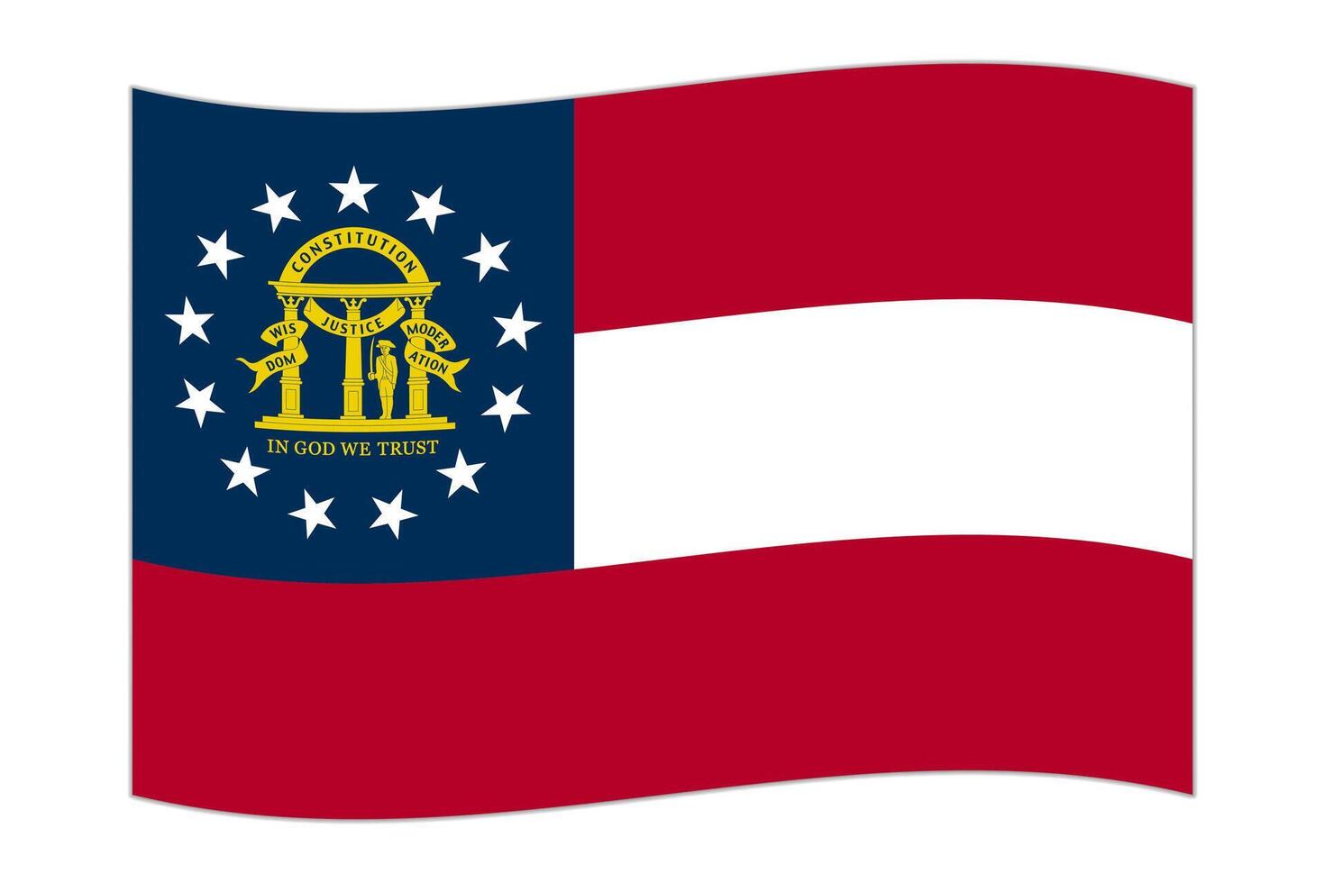 golvend vlag van de Georgië staat. vector illustratie.