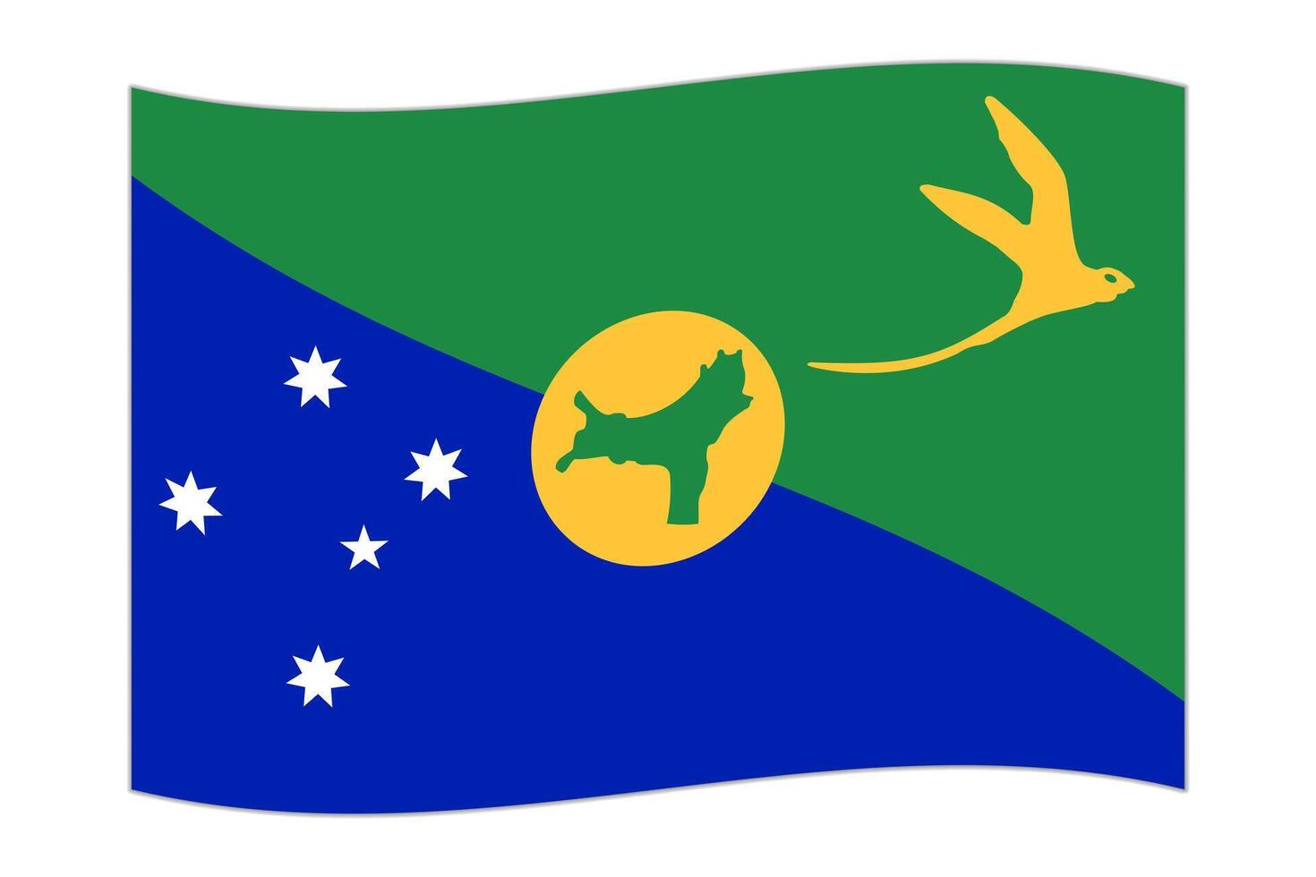 golvend vlag van de land Kerstmis eiland. vector illustratie.