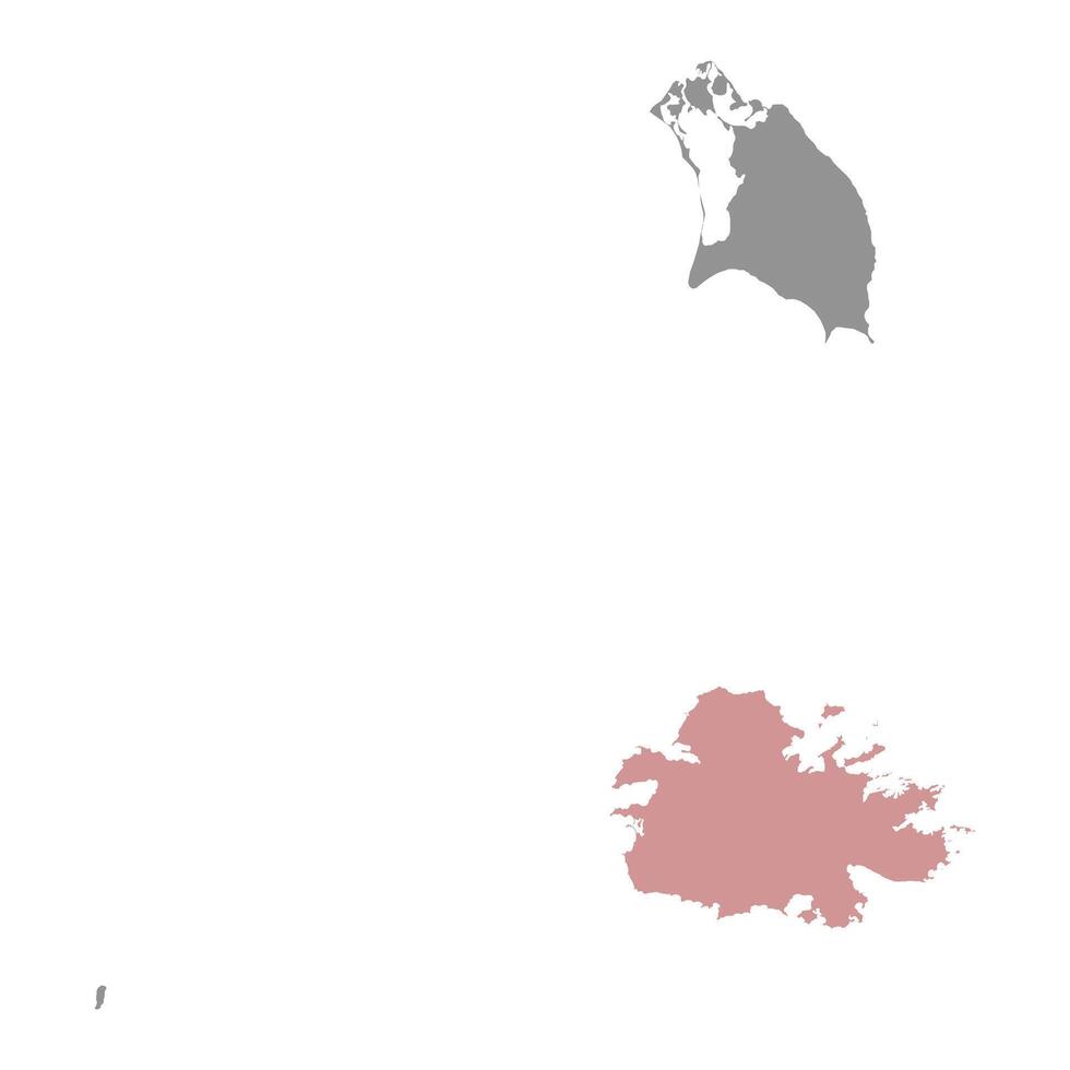 antigua kaart, een deel van de tweeling eiland staat van antigua en barbuda. vector