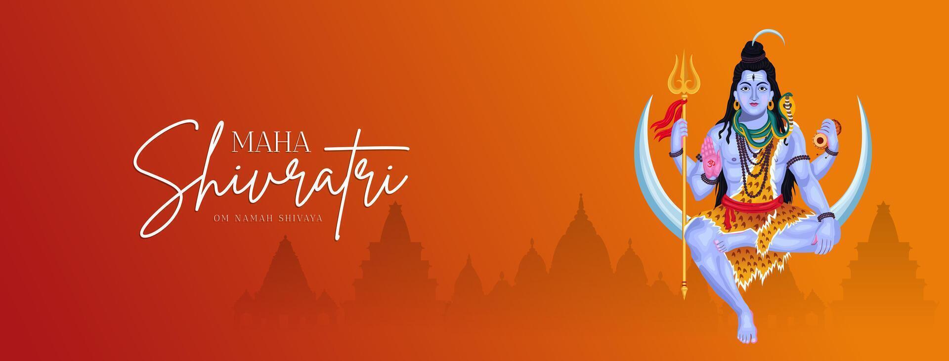 gelukkig maha shivratri sociaal media post vector