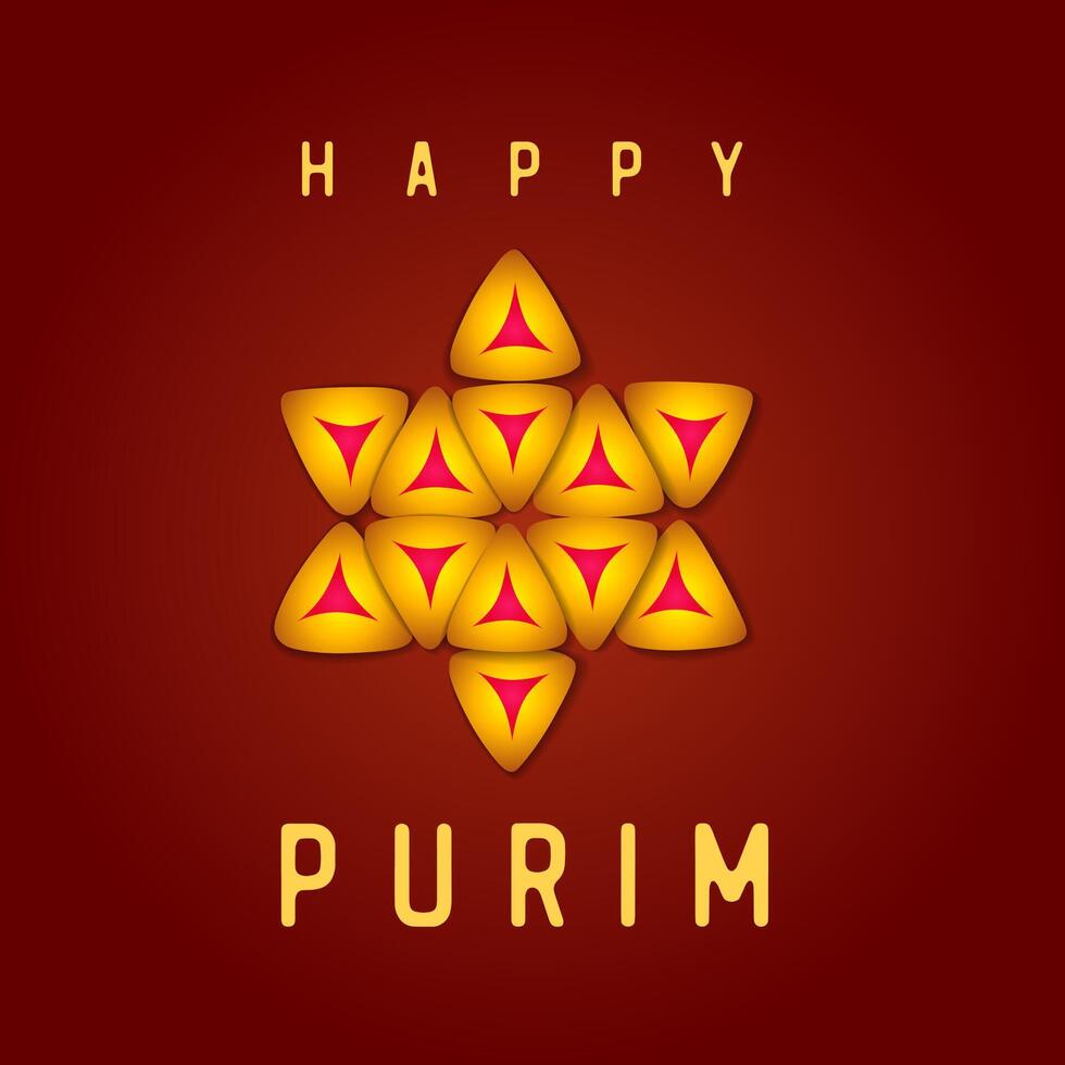 gelukkig Purim groet kaart ontwerp. vakantie poster. ansichtkaart sjabloon met creatief elementen vector