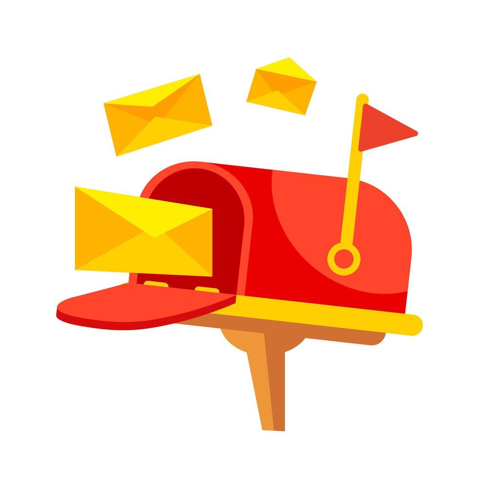 brievenbussen met enveloppen met brieven. post doos, mailen. vector illustratie