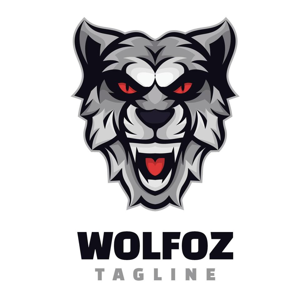 wolf hoofd karakter esport logo vector