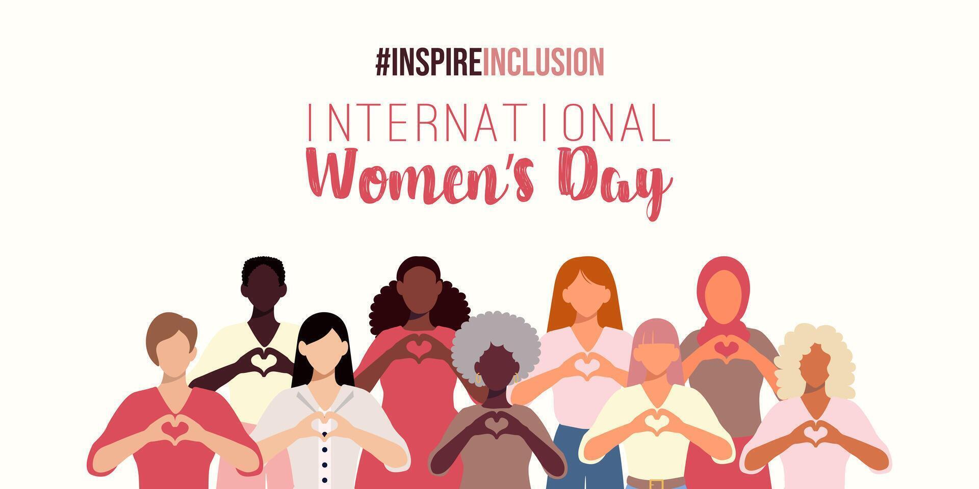 Internationale vrouwen dag spandoek. inspireren inclusie maart 8e vector