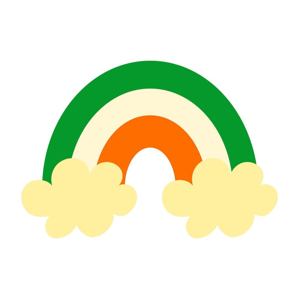 st. Patrick dag. regenboog met Ierland vlag. vector illustratie.
