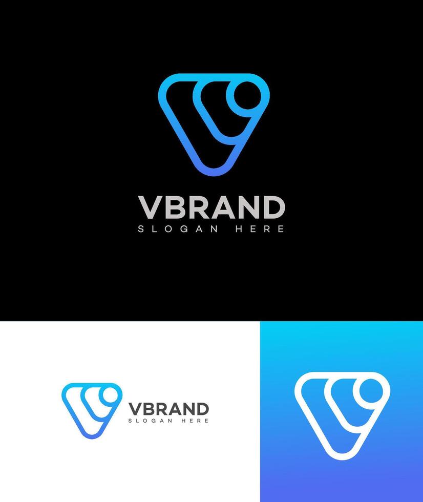 v brief logo icoon merk identiteit teken symbool sjabloon vector