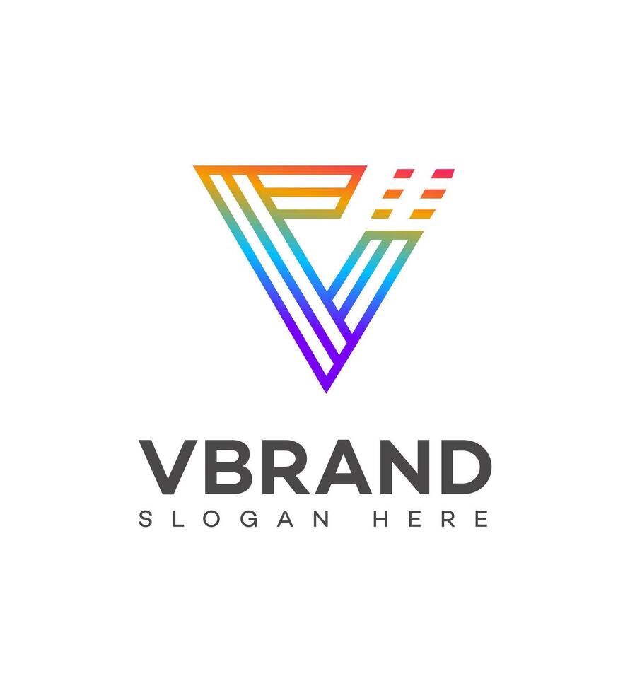 v brief logo icoon merk identiteit teken symbool sjabloon vector