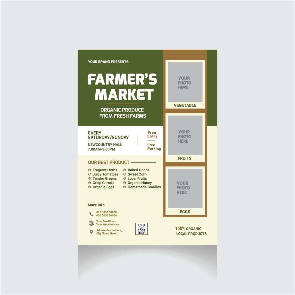 boeren markt folder vector