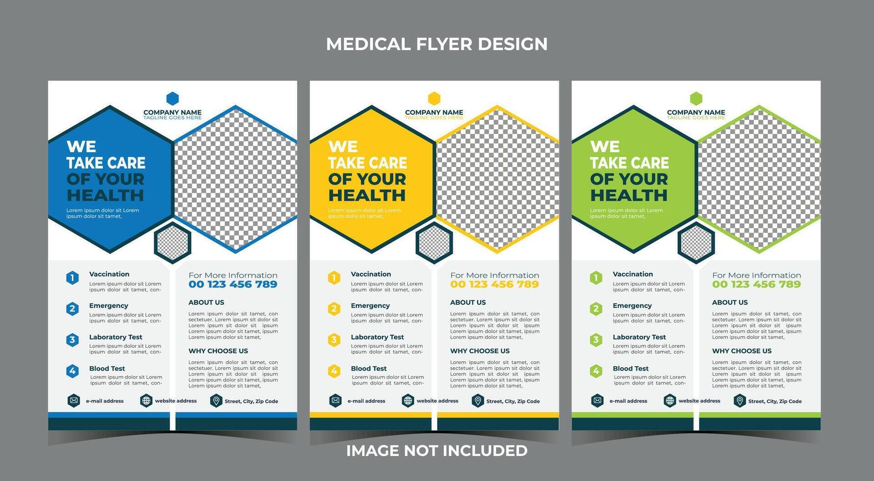 medische en gezondheidszorg flyer ontwerpsjabloon vector