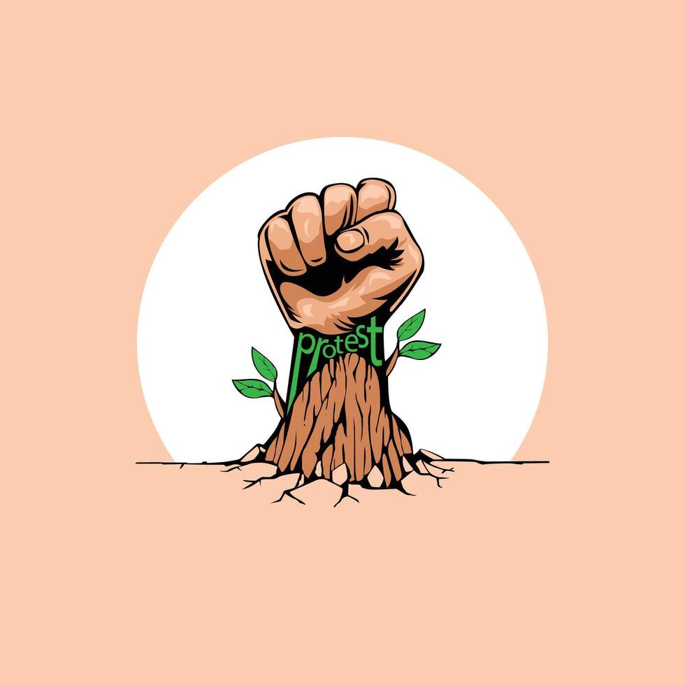 protest logo ontwerp vector protest logo voor bomen voor bedrijven