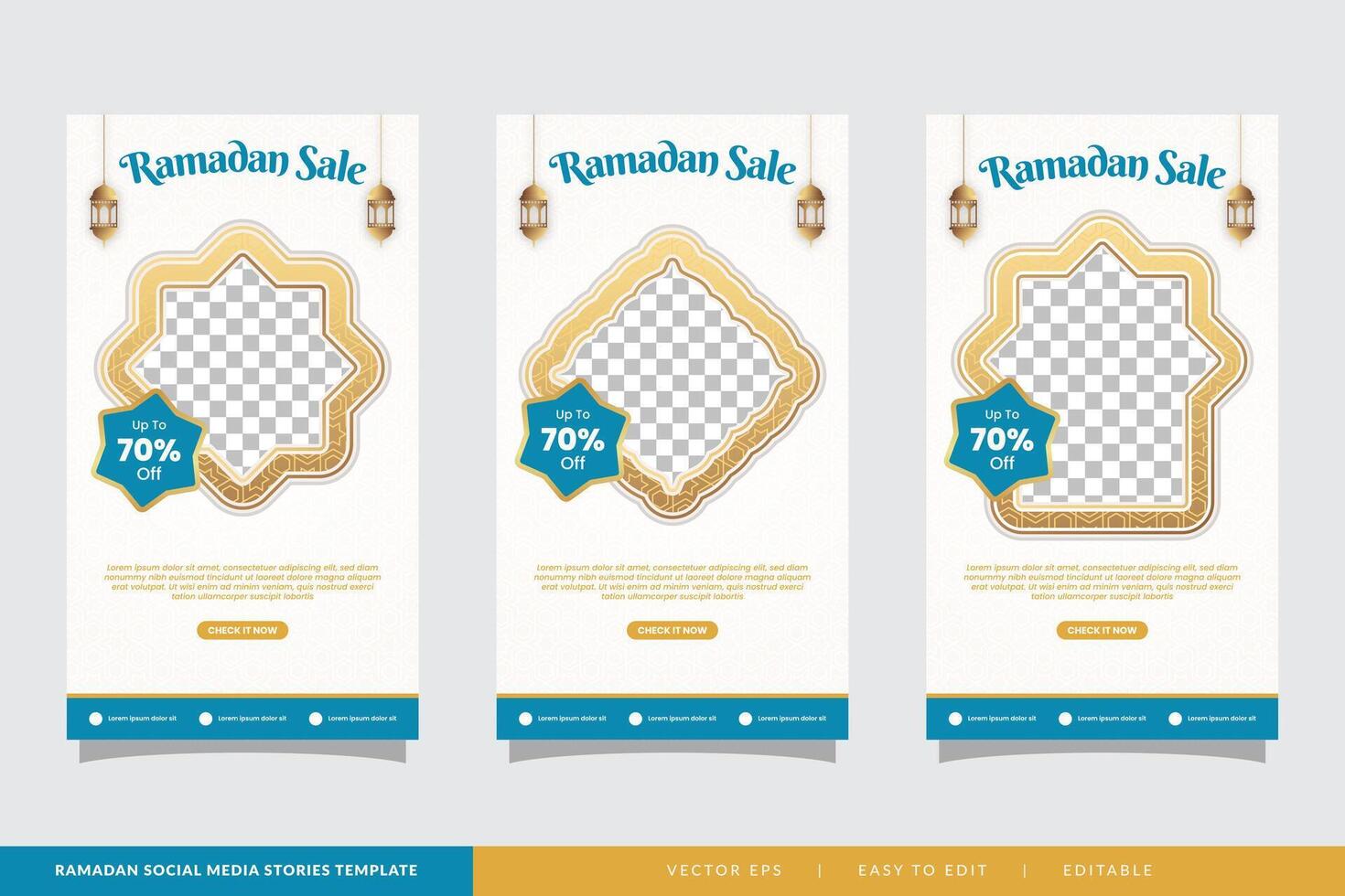 Ramadan kareem sociaal media verhalen groet Islamitisch achtergrond vector