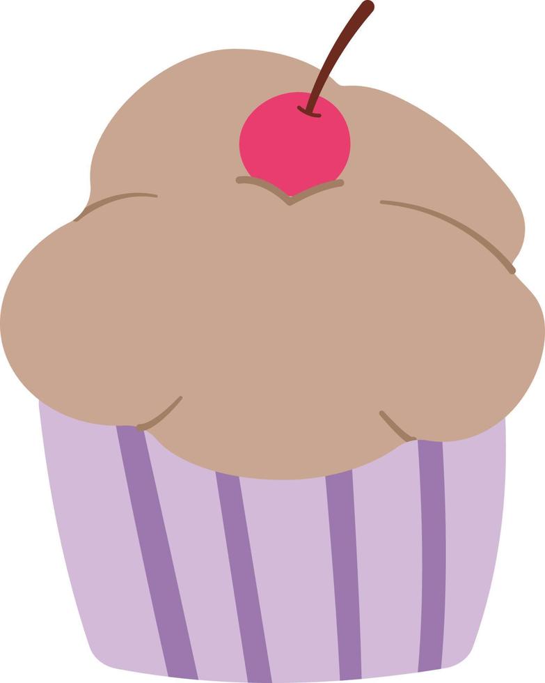 chocolade muffin cupcake met kers, cupcake gebak dessert gratis vectorafbeeldingen vector