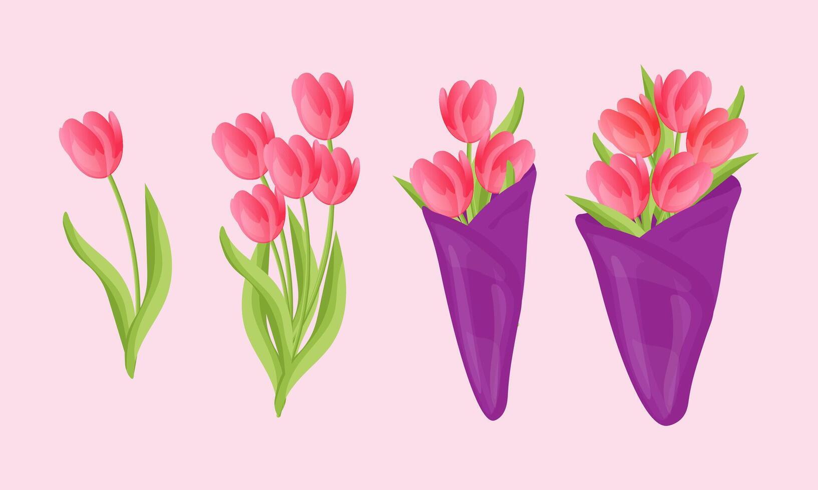 voorjaar bloemen tulpen, tulp vector kunst, pictogrammen, en grafiek