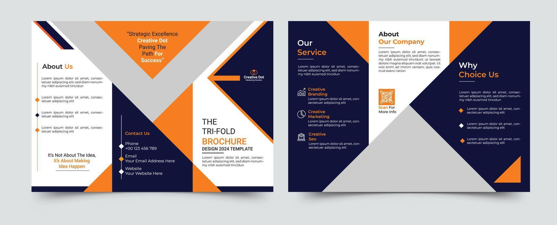 creatief bedrijf drievoud brochure sjabloon met modern ontwerp vector