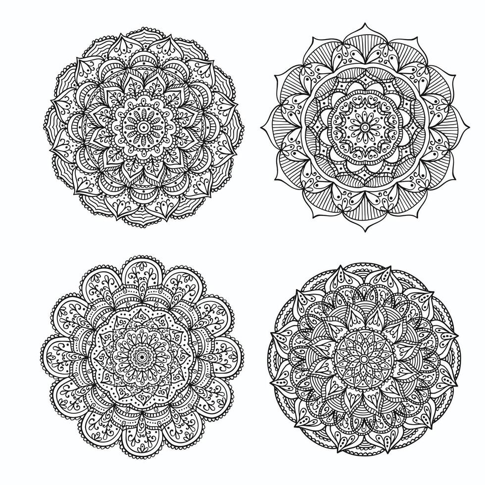 vector reeks van kleurrijk bloemen mandala's decoratief luxe mandala ontwerp elegant kleurrijk mandala achtergrond symmetrisch kleurrijk patroon, Indisch patroon, oosters geklets