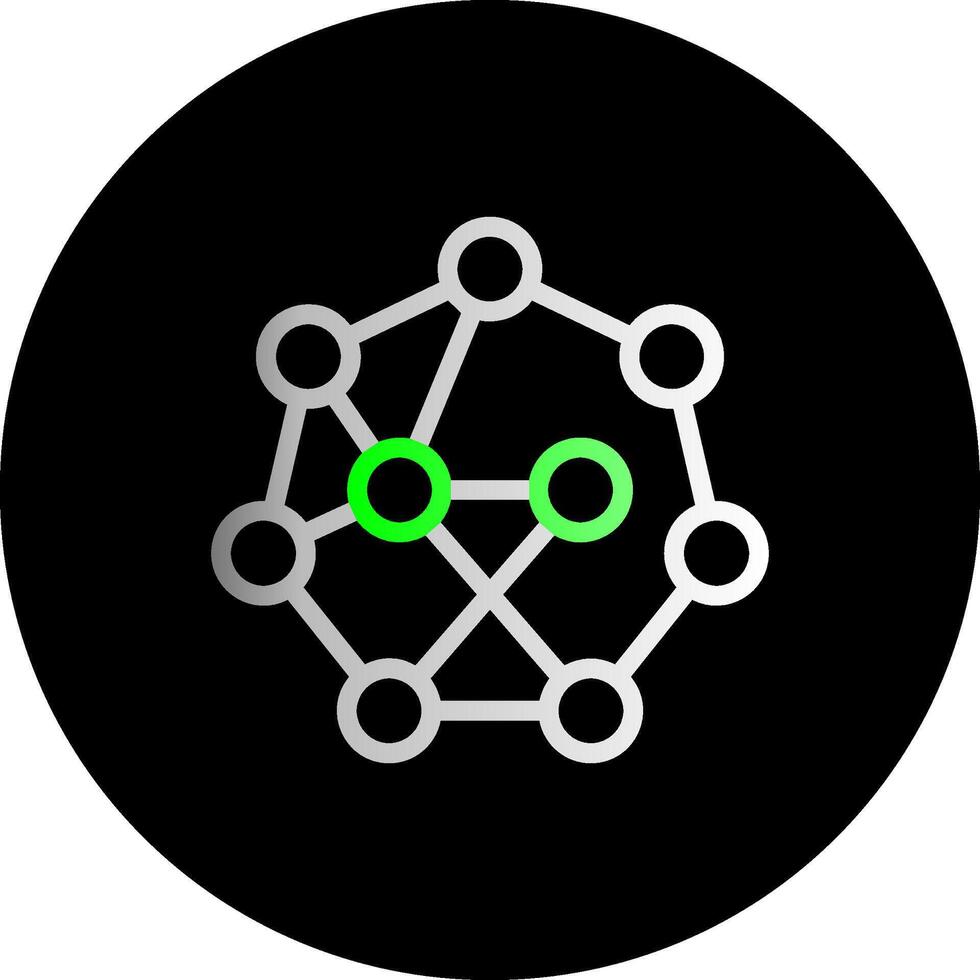 neurale netwerk dubbel helling cirkel icoon vector