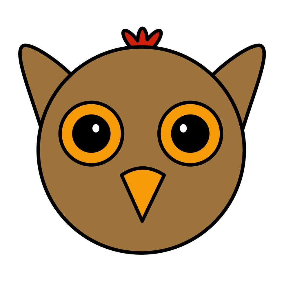 schattige cartoon uil face.vector afbeelding vector