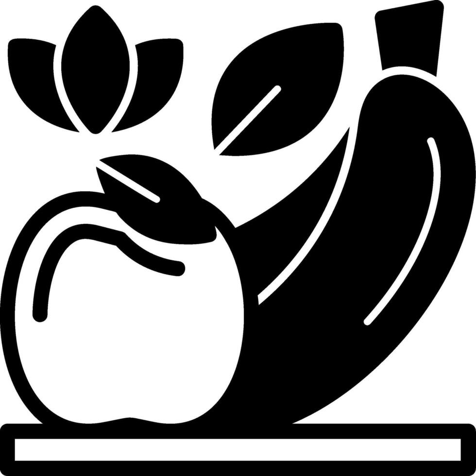 gezond snacken glyph icoon vector