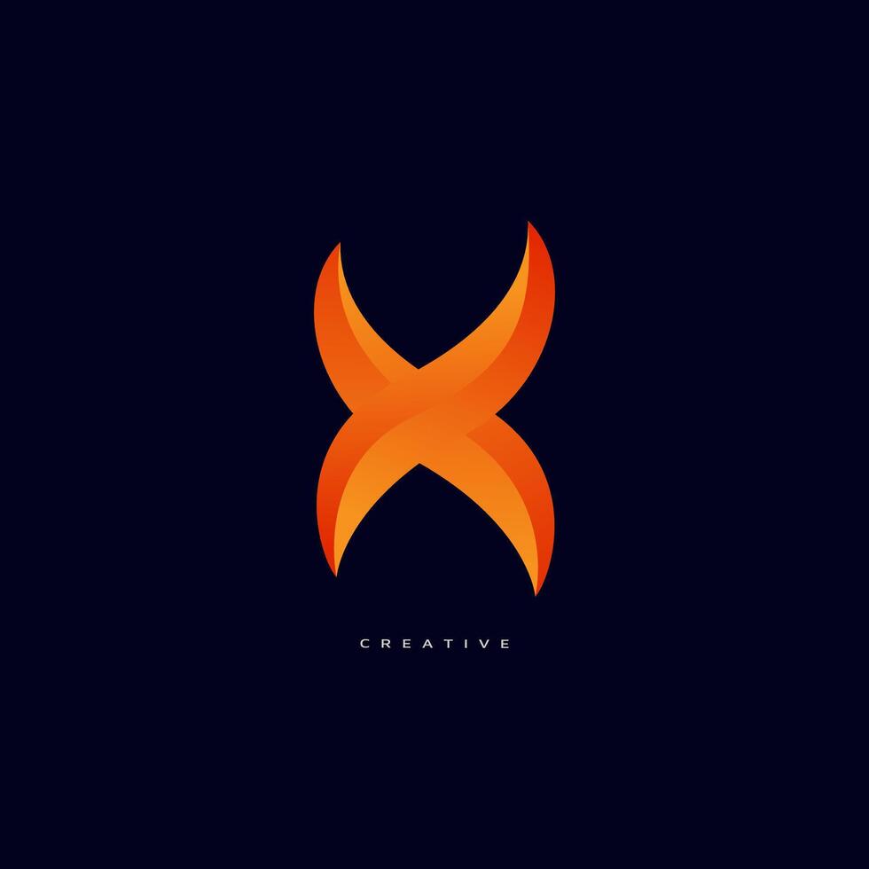 brief X met bubbel, eerste brief logo voor uw bedrijf naam, alfabet logo sjabloon klaar voor gebruiken, modern eerste logo. vector pro