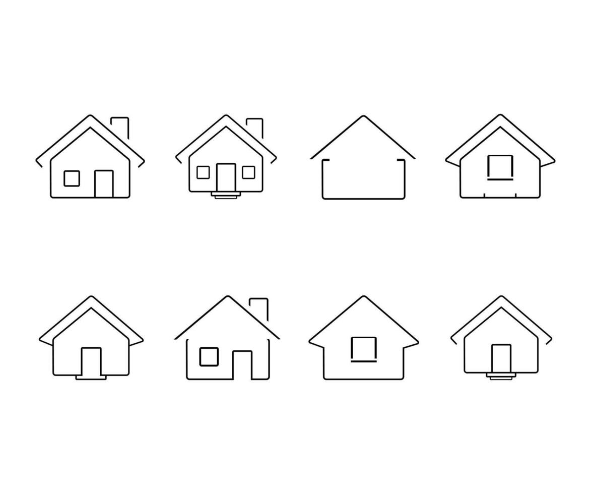 huis vector icoon set. huis illustratie teken verzameling. gebouw symbool. pro vector