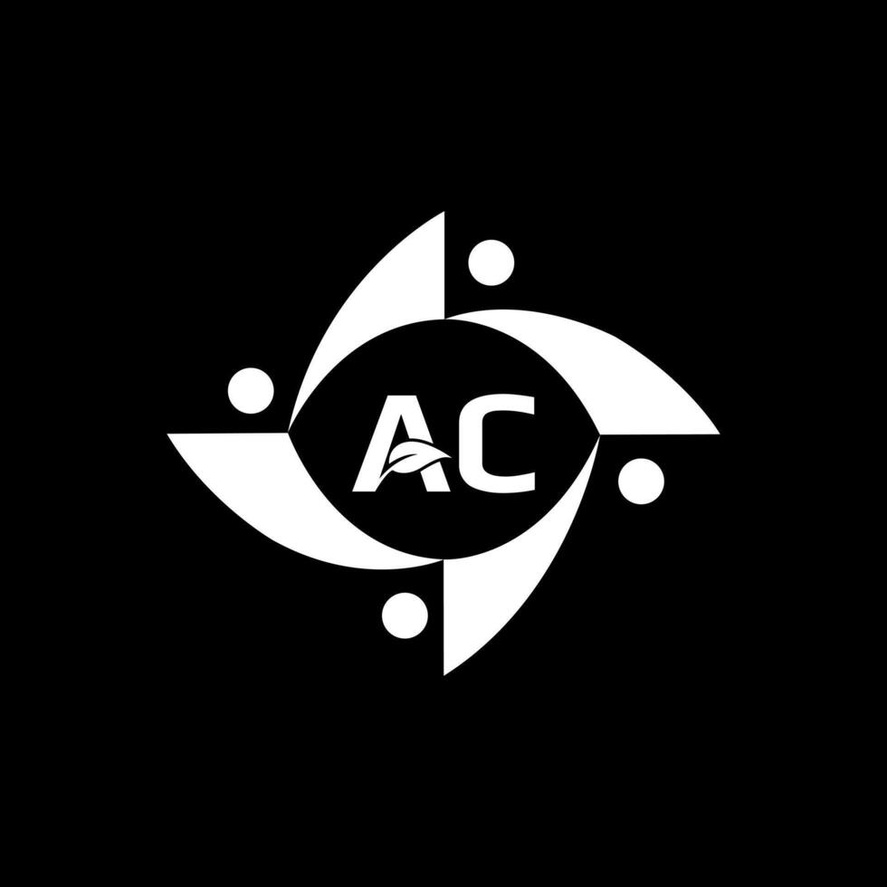 ac logo. een c ontwerp. wit ac brief. ac, een c brief logo ontwerp. eerste brief ac gekoppeld cirkel hoofdletters monogram logo. pro vector