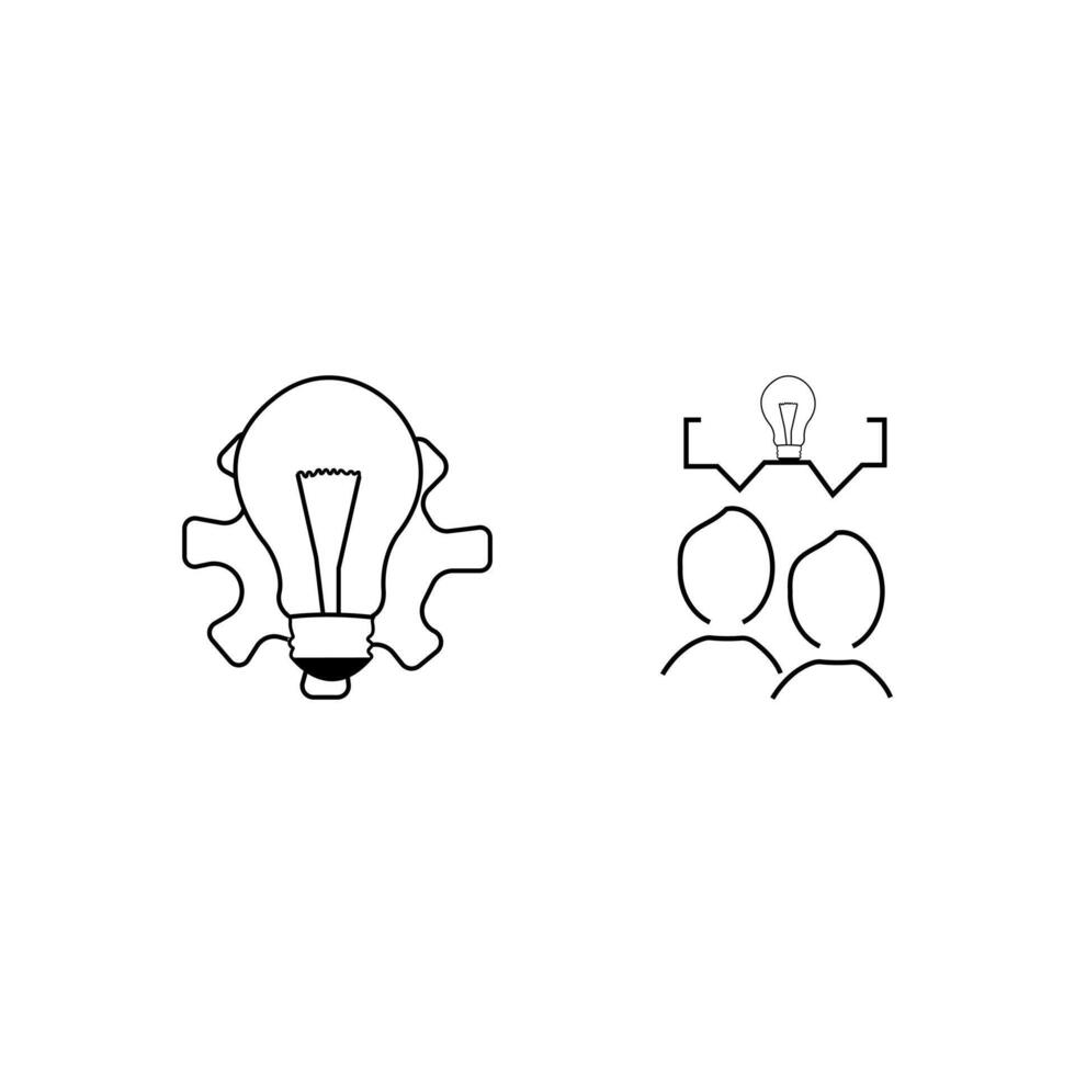 gloeilamp idee concept lijn icoon. creatief oplossing en innovatie pictogram. doeltreffend elektrisch laag energie gloeilamp schets teken. bewerkbare hartinfarct. geïsoleerd vector illustratie. pro vector