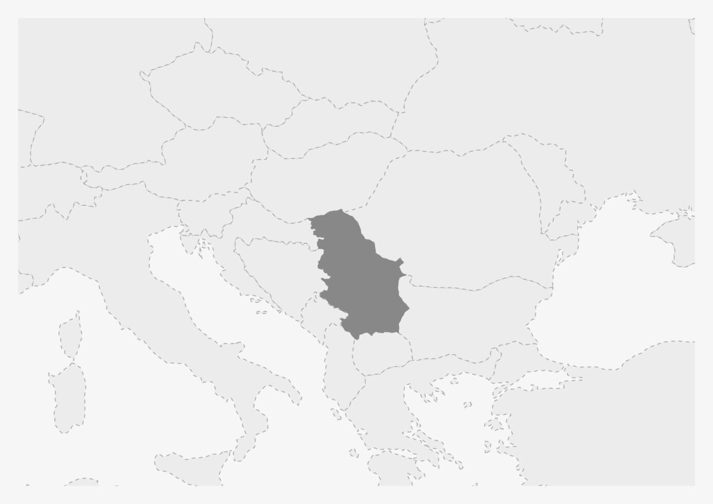 kaart van Europa met gemarkeerd Servië kaart vector