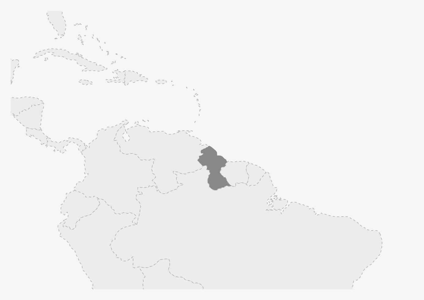 kaart van Amerika met gemarkeerd Guyana kaart vector