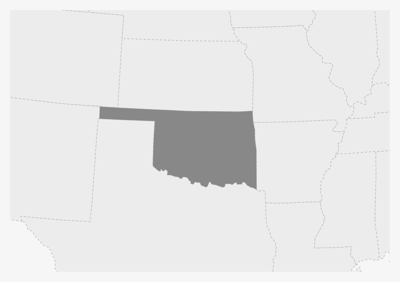 kaart van Verenigde Staten van Amerika met gemarkeerd Oklahoma staat kaart vector