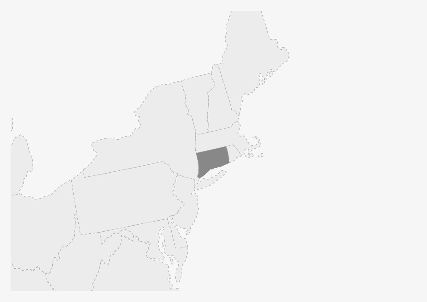 kaart van Verenigde Staten van Amerika met gemarkeerd Connecticut staat kaart vector