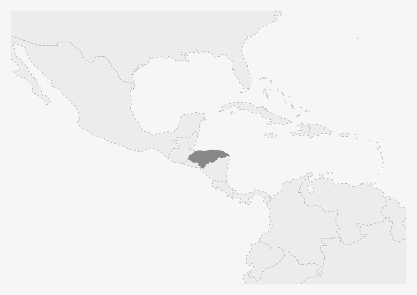 kaart van Amerika met gemarkeerd Honduras kaart vector