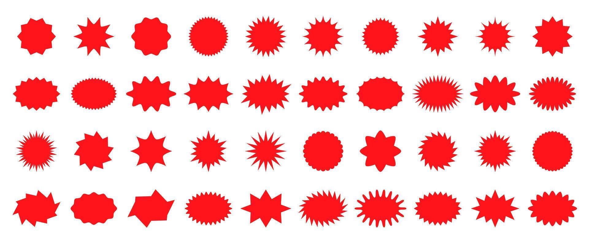 rood starburst uitverkoop prijs zegels of uitroepen stickers vector