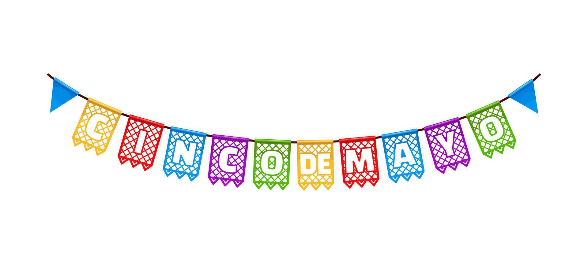 Mexicaans cinco de mayo vakantie papel picado slinger vector