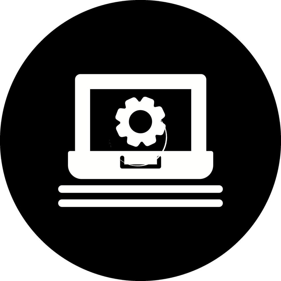 laptop instelling vector icoon