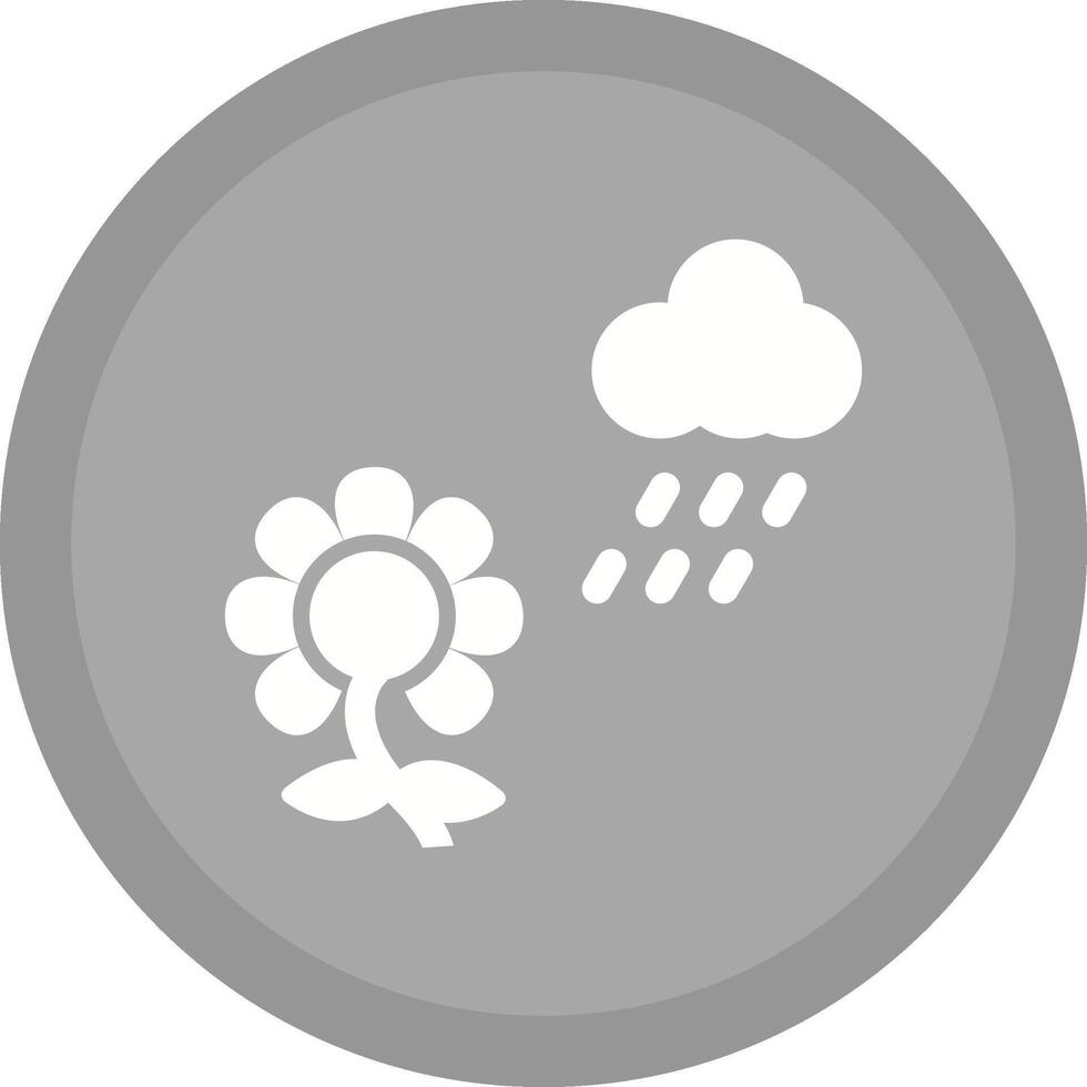 bloem met regen vector icoon