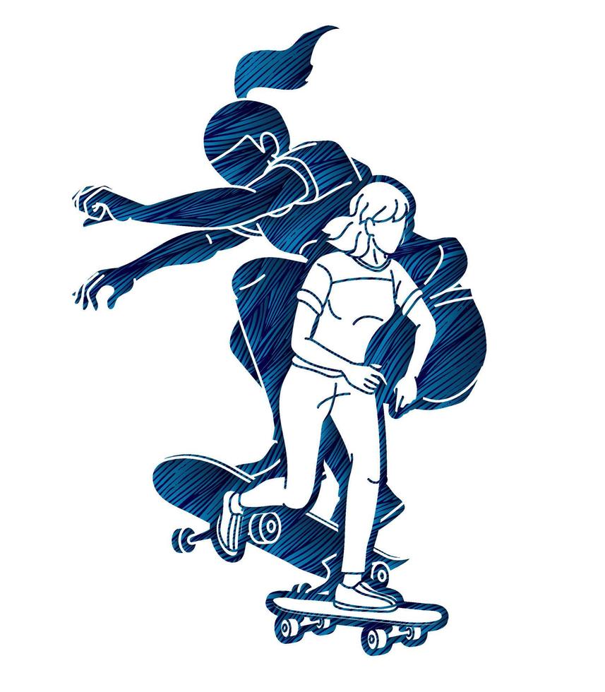 skateboarder actie skateboard speler sport vector