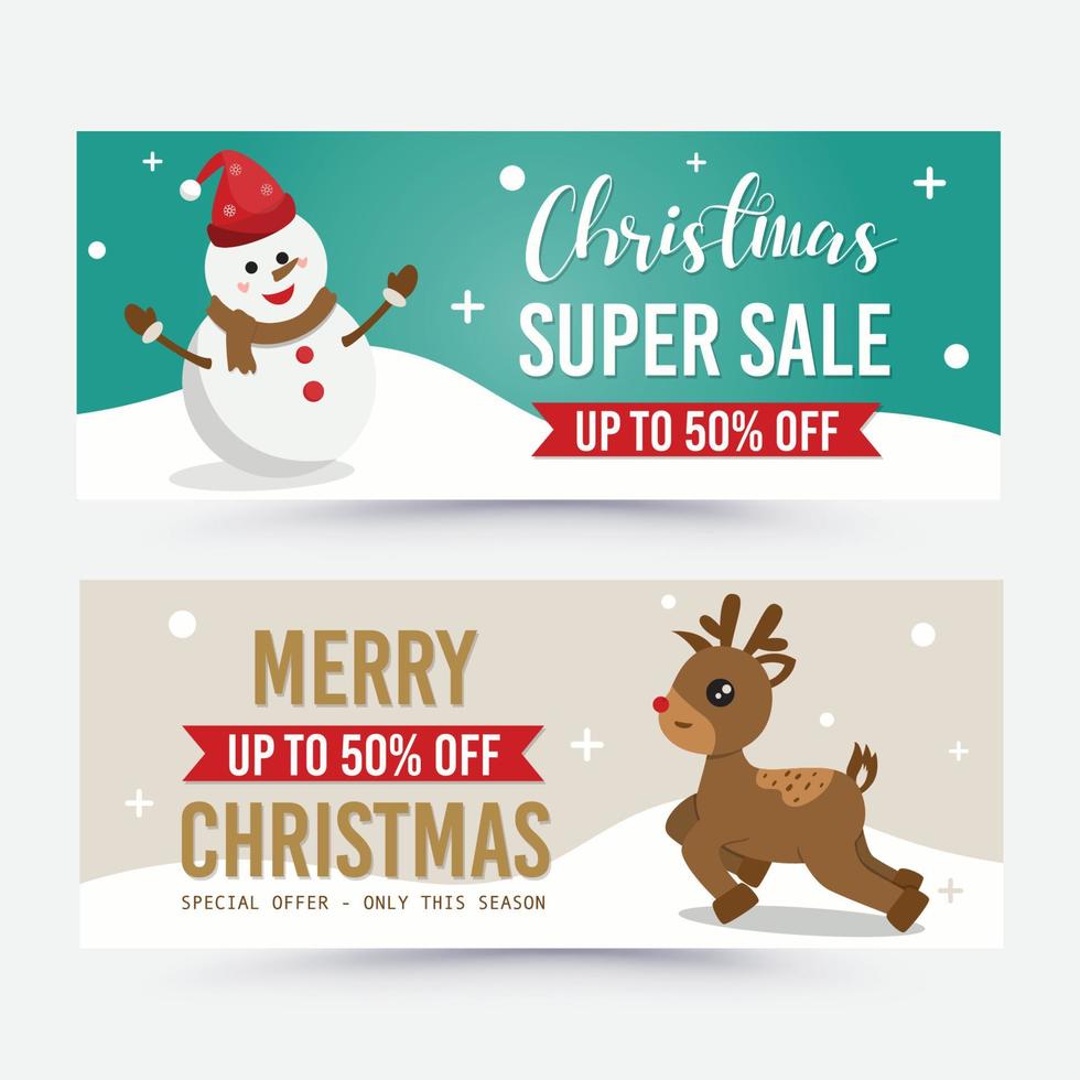 kerst verkoop banner. vectorillustratie. plat ontwerp. vector