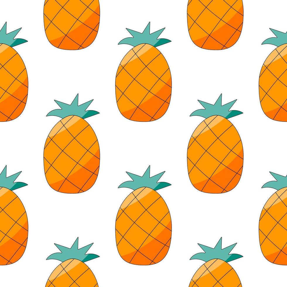 exotisch fruit ananas zomer patroon rauw tussendoortje vector