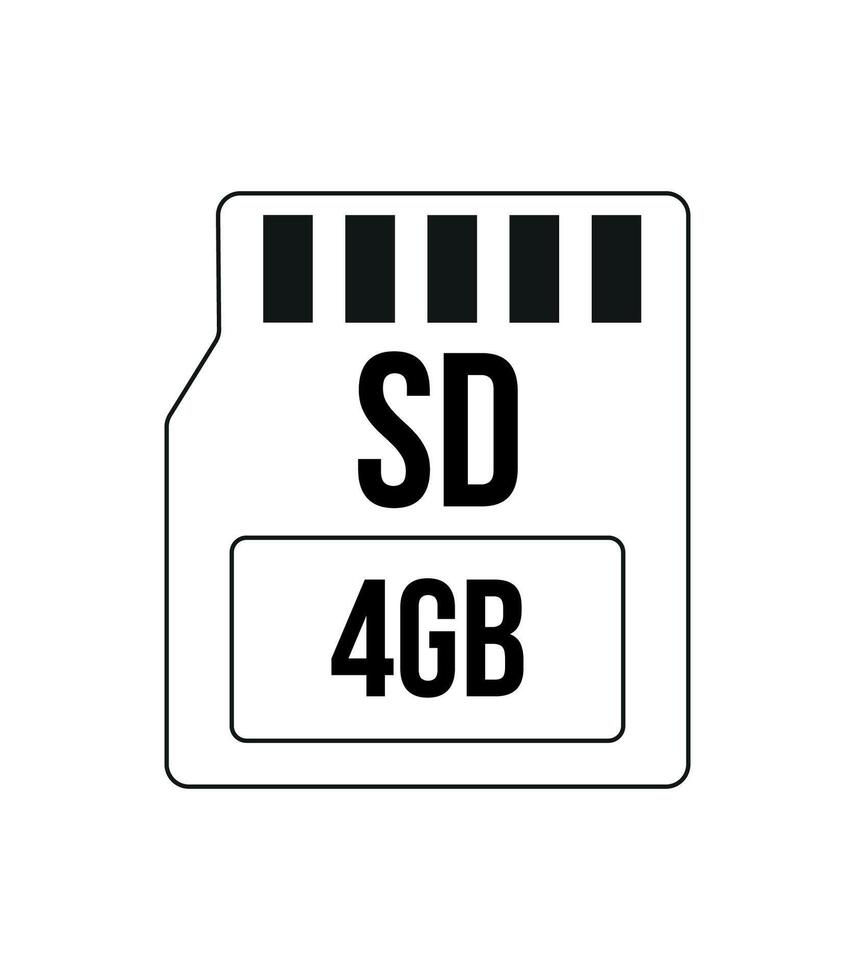 4 nl micro sd. geheugen kaart, opslagruimte en technologie concept vector