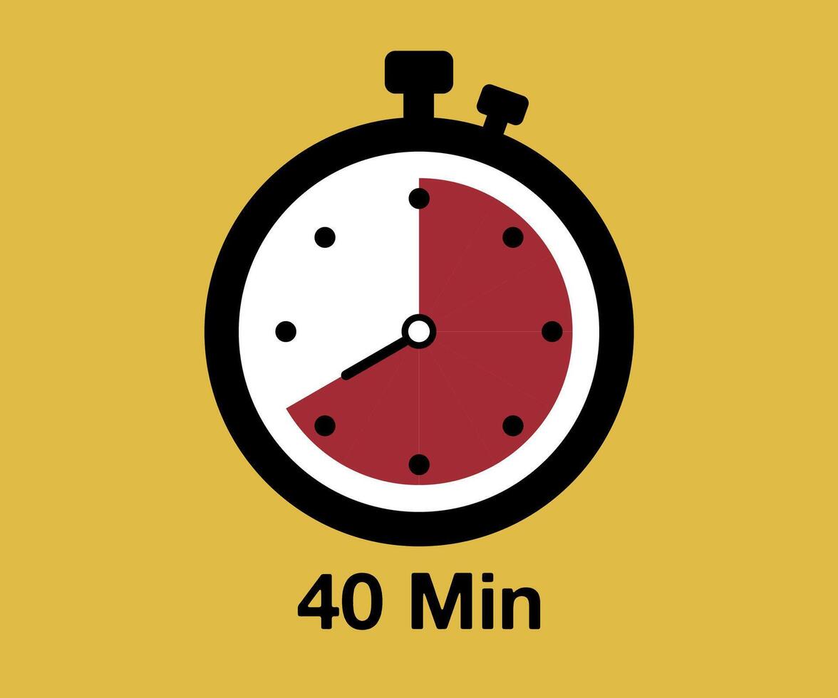 40 timer teken icoon. 40 minuten stopwatch symbool vector