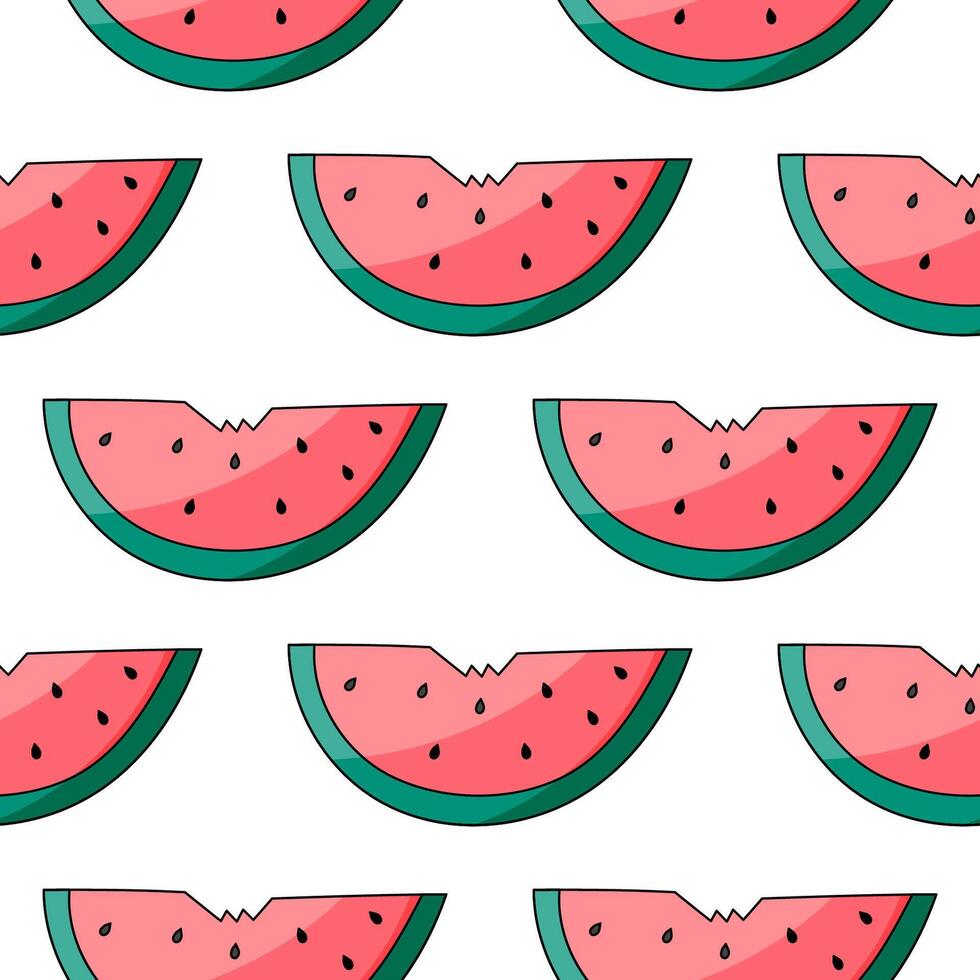 watermeloen stukken zaden pulp beet zomer patroon vector