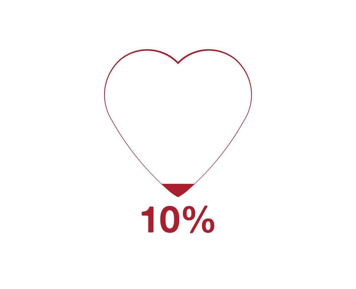 10 procent hart. ontwerp hart functie niveau, Gezondheid ontwerp en bloed toestand vector