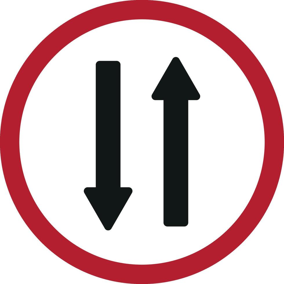 dubbele betekenis bord. snelweg verkeer vector met pijl geïsoleerd Aan wit achtergrond